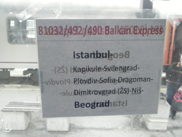 Tabella di percorrenza del Balkan Express